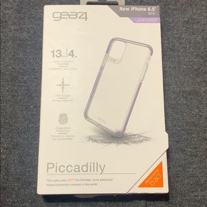 iPhone 11 Pro Max gear4 clear case with lavender